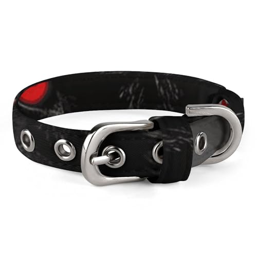 Safe Hundehalsband, personalisierbar, Schwarz mit roten Augen, Wolf, verstellbar, für mittelgroße und kleine Hunde und Katzen Safe Hundehalsband, personalisierbar, Schwarz mit roten Augen, Wolf, verstellbar, für mittelgroße und kleine Hunde und Katzen von LMHLDSC