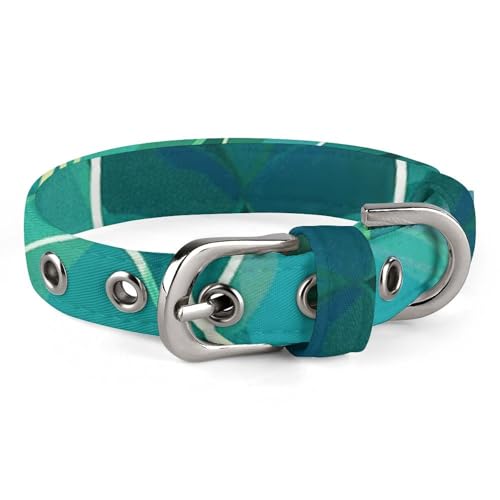 Safe Personalisiertes Hundehalsband, Blau und Grün, verstellbar, für mittelgroße und kleine Hunde und Katzen von LMHLDSC