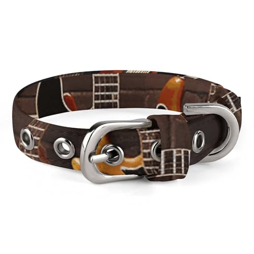 Safe Personalisiertes Hundehalsband, Gitarrenkollektion, verstellbares Haustierhalsband für mittelgroße und kleine Hunde und Katzen Safe Personalisiertes Hundehalsband, Gitarrenkollektion, verstellbares Haustierhalsband für mittelgroße und kleine Hunde und Katzen von LMHLDSC