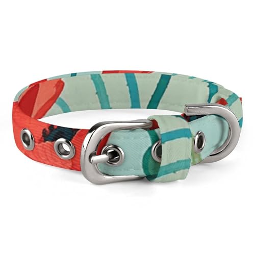 Safe Personalisiertes Hundehalsband, Mohnblumen-Druck, verstellbar, für mittelgroße und kleine Hunde und Katzen Safe Personalisiertes Hundehalsband, Mohnblumen-Druck, verstellbar, für mittelgroße und kleine Hunde und Katzen von LMHLDSC
