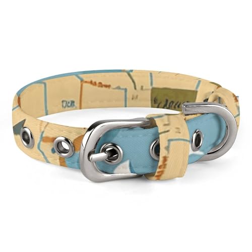 Safe Personalisiertes Hundehalsband, nautische Segelboot-Karte, verstellbares Haustierhalsband für mittelgroße und kleine Hunde und Katzen Safe Personalisiertes Hundehalsband, nautische Segelboot-Karte, verstellbares Haustierhalsband für mittelgroße und kleine Hunde und Katzen von LMHLDSC