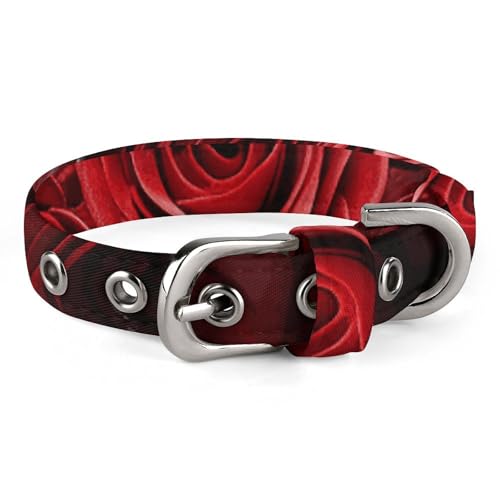 Safe Personalisiertes Hundehalsband, rote Rose, Liebesherz, verstellbar, für mittelgroße und kleine Hunde und Katzen Safe Personalisiertes Hundehalsband, rote Rose, Liebesherz, verstellbar, für mittelgroße und kleine Hunde und Katzen von LMHLDSC