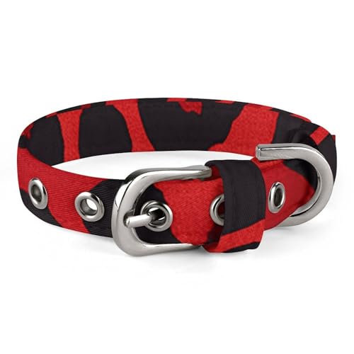 Safe Personalisiertes Hundehalsband, rotes Leopardenmuster, verstellbar, für mittelgroße und kleine Hunde und Katzen Safe Personalisiertes Hundehalsband, rotes Leopardenmuster, verstellbar, für mittelgroße und kleine Hunde und Katzen von LMHLDSC