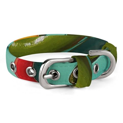 Safe Personalisiertes Hundehalsband mit Chili-Pfeffer-Bild, verstellbares Haustierhalsband für mittelgroße und kleine Hunde und Katzen Safe Personalisiertes Hundehalsband mit Chili-Pfeffer-Bild, verstellbares Haustierhalsband für mittelgroße und kleine Hunde und Katzen von LMHLDSC