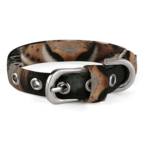 Safe Personalisiertes Hundehalsband mit Tiger und Pfoten, verstellbares Haustierhalsband für mittelgroße und kleine Hunde und Katzen von LMHLDSC
