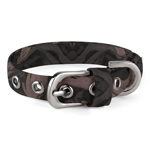 Sicheres, personalisierbares Hundehalsband, Gothic-Tapete für Wände, Totenkopf, Damast, verstellbares Haustierhalsband für mittelgroße und kleine Hunde und Katzen Sicheres, personalisierbares Hundehalsband, Gothic-Tapete für Wände, Totenkopf, Damast, verstellbares Haustierhalsband für mittelgroße und kleine Hunde und Katzen von LMHLDSC