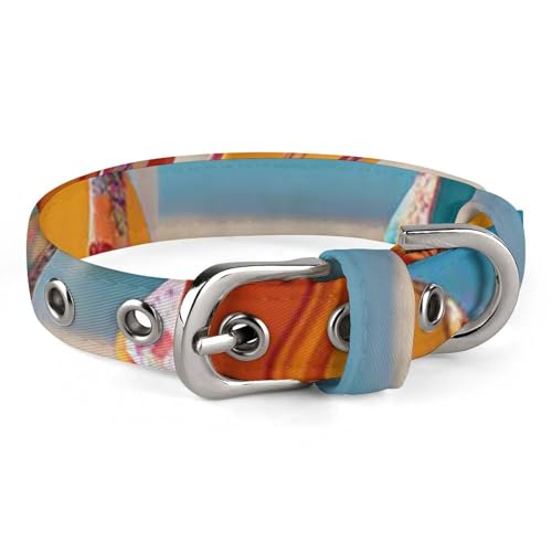 Sicheres, personalisierbares Hundehalsband, bunt, Flip-Flops, Strandball, verstellbares Haustierhalsband für mittelgroße und kleine Hunde und Katzen Sicheres, personalisierbares Hundehalsband, bunt, Flip-Flops, Strandball, verstellbares Haustierhalsband für mittelgroße und kleine Hunde und Katzen von LMHLDSC