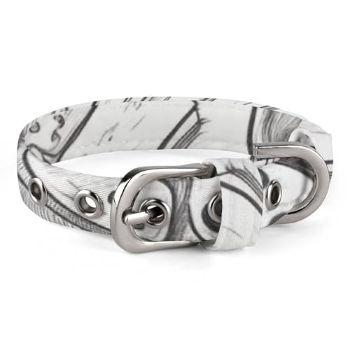 Sicheres, personalisierbares Hundehalsband, monochrom, Skizzen-Stil, Gaming, verstellbar, für mittelgroße und kleine Hunde und Katzen Sicheres, personalisierbares Hundehalsband, monochrom, Skizzen-Stil, Gaming, verstellbar, für mittelgroße und kleine Hunde und Katzen von LMHLDSC
