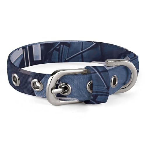 Sicheres, personalisierbares Hundehalsband für Winter, Weihnachten, Schnee, Nacht, Eisenbahn, Zug, verstellbares Haustierhalsband für mittelgroße und kleine Hunde und Katzen Sicheres, personalisierbares Hundehalsband für Winter, Weihnachten, Schnee, Nacht, Eisenbahn, Zug, verstellbares Haustierhalsband für mittelgroße und kleine Hunde und Katzen von LMHLDSC