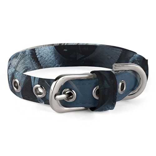 Sicheres personalisiertes Hundehalsband, Motiv: Wolf im Schnee, verstellbar, für mittelgroße und kleine Hunde und Katzen Sicheres personalisiertes Hundehalsband, Motiv: Wolf im Schnee, verstellbar, für mittelgroße und kleine Hunde und Katzen von LMHLDSC
