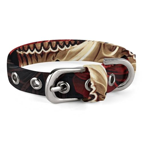 Sicheres personalisiertes Hundehalsband, Totenkopfbild, Poster, verstellbares Haustierhalsband für mittelgroße und kleine Hunde und Katzen Sicheres personalisiertes Hundehalsband, Totenkopfbild, Poster, verstellbares Haustierhalsband für mittelgroße und kleine Hunde und Katzen von LMHLDSC