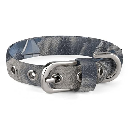 Sicheres personalisiertes Hundehalsband, Winterlandschaft in den bayerischen Alpen, verstellbares Haustierhalsband für mittelgroße und kleine Hunde, Katzen von LMHLDSC