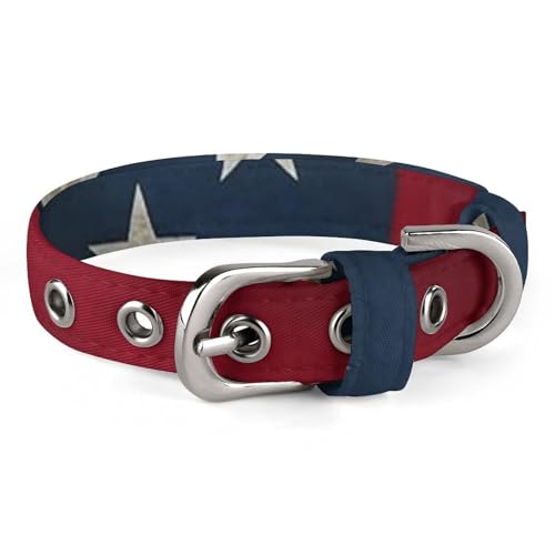 Sicheres personalisiertes Hundehalsband, amerikanische Flagge, verstellbar, für mittelgroße und kleine Hunde und Katzen Sicheres personalisiertes Hundehalsband, amerikanische Flagge, verstellbar, für mittelgroße und kleine Hunde und Katzen von LMHLDSC