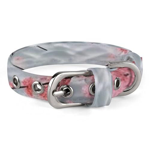 Sicheres personalisiertes Hundehalsband zum Schwimmen mit Kirschblüte, verstellbares Haustierhalsband für mittelgroße und kleine Hunde und Katzen von LMHLDSC