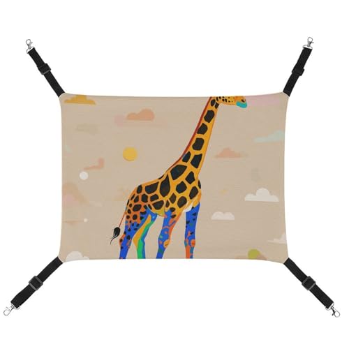 Hängende Katzen-Hängematte für Katzen, atmungsaktiv, Schlafunterlage, verstellbar, bunt, Giraffen-Fans, Liebhaber, bedrucktes Katzenbett, Haustier-Hängematte Hängende Katzen-Hängematte für Katzen, atmungsaktiv, Schlafunterlage, verstellbar, bunt, Giraffen-Fans, Liebhaber, bedrucktes Katzenbett, Haustier-Hängematte von LMNGH