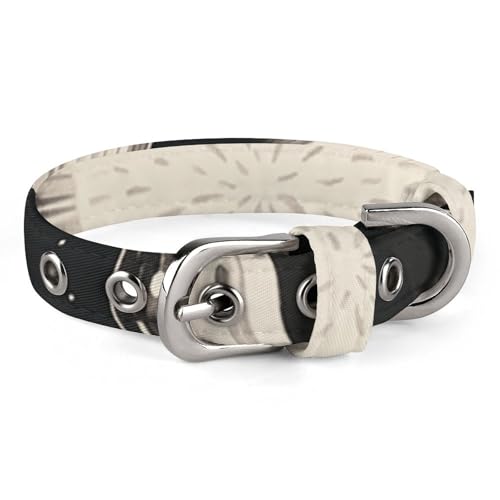Halsband für kleine und mittelgroße Haustiere, verstellbar, Oxford-Stoff, Schwarz und Weiß, Kunst, Sonne, Mond, Galaxie, Druck, Haustierhalsband, personalisierbar, für Katzen und Hunde Halsband für kleine und mittelgroße Haustiere, verstellbar, Oxford-Stoff, Schwarz und Weiß, Kunst, Sonne, Mond, Galaxie, Druck, Haustierhalsband, personalisierbar, für Katzen und Hunde von LMNGH