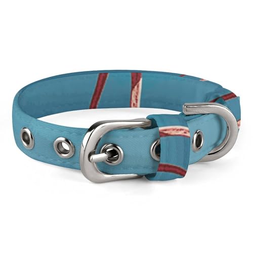 Hundehalsband, verstellbar, Oxford-Stoff, Flamingo am Strand, personalisierbar, für kleine und mittelgroße Haustiere Hundehalsband, verstellbar, Oxford-Stoff, Flamingo am Strand, personalisierbar, für kleine und mittelgroße Haustiere von LMNGH