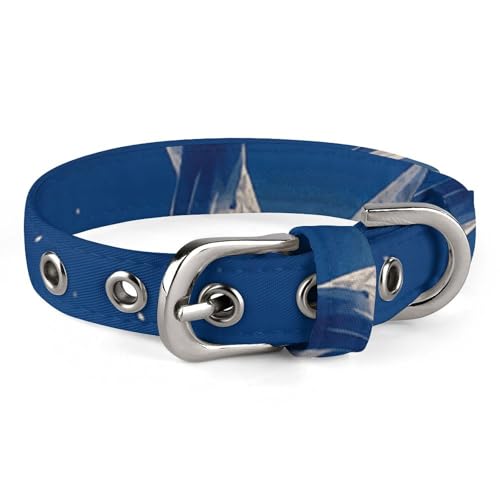 Hundehalsband, verstellbar, Oxford-Stoff, Marineblau und Sternendruck, personalisierbar, für kleine und mittelgroße Haustiere Hundehalsband, verstellbar, Oxford-Stoff, Marineblau und Sternendruck, personalisierbar, für kleine und mittelgroße Haustiere von LMNGH