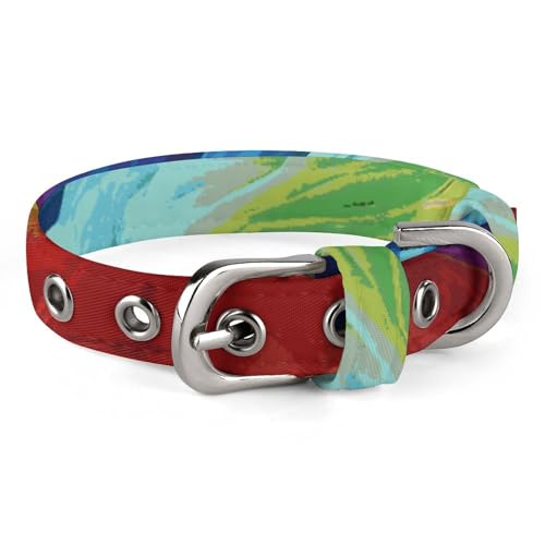 Hundehalsband, verstellbar, Oxford-Stoff, Regenbogen-Rauchdruck, personalisierbar, für kleine und mittelgroße Haustiere Hundehalsband, verstellbar, Oxford-Stoff, Regenbogen-Rauchdruck, personalisierbar, für kleine und mittelgroße Haustiere von LMNGH