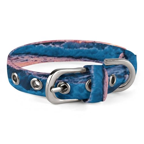 Hundehalsband, verstellbar, Oxford-Stoff, Sonnenuntergang, Strand, personalisierbar, für kleine und mittelgroße Haustiere Hundehalsband, verstellbar, Oxford-Stoff, Sonnenuntergang, Strand, personalisierbar, für kleine und mittelgroße Haustiere von LMNGH