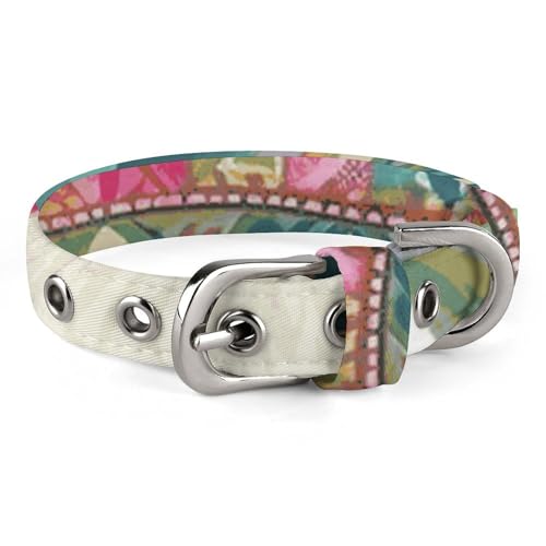 Hundehalsband, verstellbar, Oxford-Stoff, tropisches Lama, Alpaka, grüne Blume, personalisierbar, für kleine und mittelgroße Haustiere Hundehalsband, verstellbar, Oxford-Stoff, tropisches Lama, Alpaka, grüne Blume, personalisierbar, für kleine und mittelgroße Haustiere von LMNGH