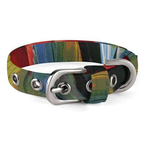 Hundehalsband, verstellbar, Oxford-Stoff, zweifarbig, Papageien-Druck, personalisierbar, für kleine und mittelgroße Haustiere Hundehalsband, verstellbar, Oxford-Stoff, zweifarbig, Papageien-Druck, personalisierbar, für kleine und mittelgroße Haustiere von LMNGH