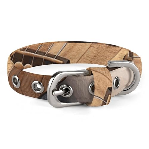 Hundehalsband für kleine und mittelgroße Haustiere, verstellbar, Oxford-Stoff, Gitarre, Holzdruck, Haustierhalsband, personalisierbar Hundehalsband für kleine und mittelgroße Haustiere, verstellbar, Oxford-Stoff, Gitarre, Holzdruck, Haustierhalsband, personalisierbar von LMNGH