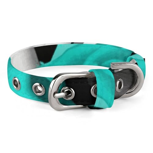 Hundehalsband für kleine und mittelgroße Haustiere, verstellbar, Oxford-Stoff, Schwarz/Weiß, Blaugrün, Grau, Rosenblumen-Druck, Haustierhalsband, personalisierbar Hundehalsband für kleine und mittelgroße Haustiere, verstellbar, Oxford-Stoff, Schwarz/Weiß, Blaugrün, Grau, Rosenblumen-Druck, Haustierhalsband, personalisierbar von LMNGH