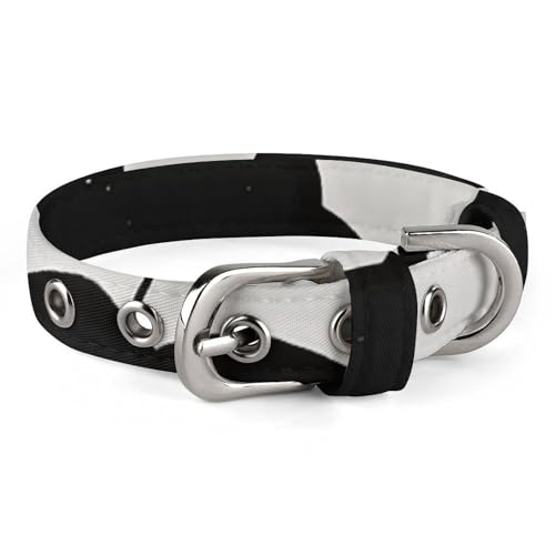 Hundehalsband für kleine und mittelgroße Haustiere, verstellbar, Oxford-Stoff, Schwarz und Weiß, Punktemuster, personalisierbar Hundehalsband für kleine und mittelgroße Haustiere, verstellbar, Oxford-Stoff, Schwarz und Weiß, Punktemuster, personalisierbar von LMNGH