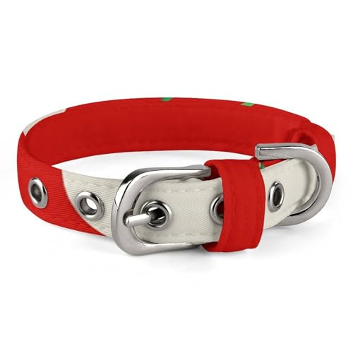 Hundehalsband für kleine und mittelgroße Haustiere, verstellbar, Oxford-Stoff, Weihnachtsbaum, roter Druck, Haustierhalsband, personalisierbar, für Katzen und Hunde Hundehalsband für kleine und mittelgroße Haustiere, verstellbar, Oxford-Stoff, Weihnachtsbaum, roter Druck, Haustierhalsband, personalisierbar, für Katzen und Hunde von LMNGH