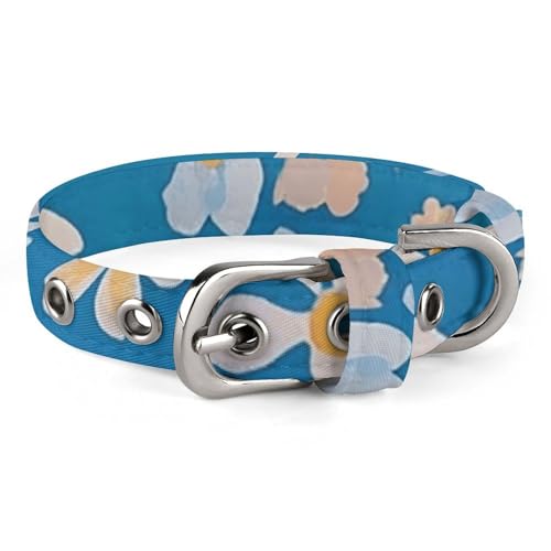 Hundehalsband für kleine und mittelgroße Haustiere, verstellbar, Oxford-Stoff, blauer Blumendruck, Haustierhalsband, personalisierbar, für Katzen und Hunde Hundehalsband für kleine und mittelgroße Haustiere, verstellbar, Oxford-Stoff, blauer Blumendruck, Haustierhalsband, personalisierbar, für Katzen und Hunde von LMNGH