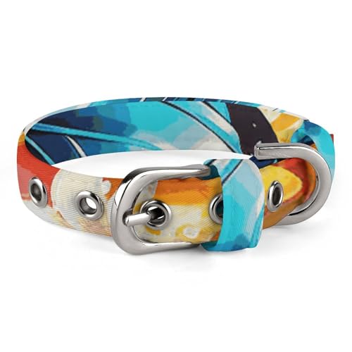 Hundehalsband für kleine und mittelgroße Haustiere, verstellbar, Oxford-Stoff, bunt mit Schmetterlingsdruck, personalisierbar Hundehalsband für kleine und mittelgroße Haustiere, verstellbar, Oxford-Stoff, bunt mit Schmetterlingsdruck, personalisierbar von LMNGH