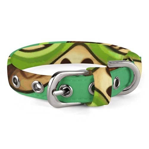Hundehalsband für kleine und mittelgroße Haustiere, verstellbar, Oxford-Stoff, grüner Affendruck, Haustierhalsband, personalisierbar Hundehalsband für kleine und mittelgroße Haustiere, verstellbar, Oxford-Stoff, grüner Affendruck, Haustierhalsband, personalisierbar von LMNGH