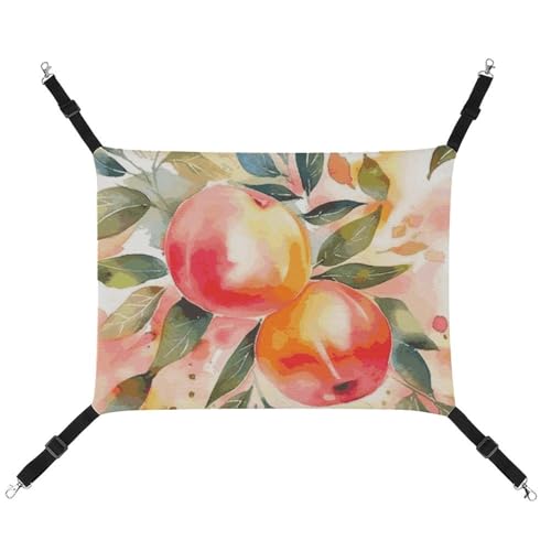 LMNGH Hängende Katzen-Hängematte für Katzen, atmungsaktiv, Schlafunterlage, verstellbar, buntes Pfirsich-Aquarell-Design, bedrucktes Katzenbett, Haustier-Hängematte LMNGH Hängende Katzen-Hängematte für Katzen, atmungsaktiv, Schlafunterlage, verstellbar, buntes Pfirsich-Aquarell-Design, bedrucktes Katzenbett, Haustier-Hängematte von LMNGH