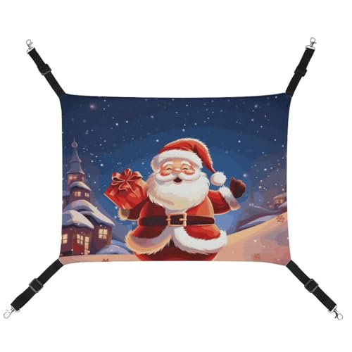 LMNGH Hängende Katzen-Hängematte für Katzen, atmungsaktiv, Schlafunterlage für Katzen, verstellbar, Weihnachtsmann, bedruckt, Katzenbett, Haustierhängematte LMNGH Hängende Katzen-Hängematte für Katzen, atmungsaktiv, Schlafunterlage für Katzen, verstellbar, Weihnachtsmann, bedruckt, Katzenbett, Haustierhängematte von LMNGH
