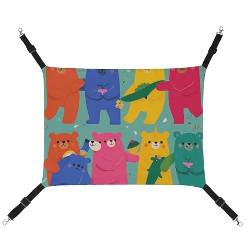 LMNGH Hängende Katzenhängematte, atmungsaktive Hängematte, ruhende Schlafunterlage, Katzen, verstellbar, bunt, Bären, bedruckt, Katzenbett, Haustierhängematte LMNGH Hängende Katzenhängematte, atmungsaktive Hängematte, ruhende Schlafunterlage, Katzen, verstellbar, bunt, Bären, bedruckt, Katzenbett, Haustierhängematte von LMNGH