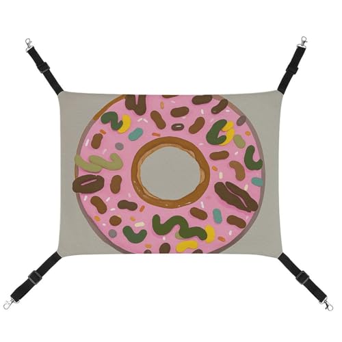 LMNGH Hängende Katzenhängematte, atmungsaktive Hängematte, ruhende Schlafunterlage für Katzen, verstellbar, Donut-bedruckt, Katzenbett, Haustierhängematte LMNGH Hängende Katzenhängematte, atmungsaktive Hängematte, ruhende Schlafunterlage für Katzen, verstellbar, Donut-bedruckt, Katzenbett, Haustierhängematte von LMNGH