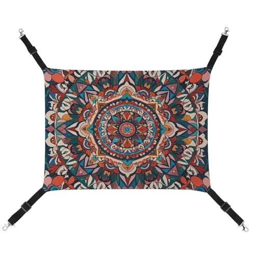 LMNGH Hängende Katzenhängematte, atmungsaktive Hängematte, ruhende Schlafunterlage für Katzen, verstellbar, Mandala-Wandteppich, bedrucktes Katzenbett, Haustierhängematte LMNGH Hängende Katzenhängematte, atmungsaktive Hängematte, ruhende Schlafunterlage für Katzen, verstellbar, Mandala-Wandteppich, bedrucktes Katzenbett, Haustierhängematte von LMNGH