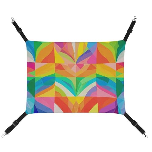 LMNGH Hängende Katzenhängematte, atmungsaktive Hängematte, ruhende Schlafunterlage für Katzen, verstellbar, Regenbogenmuster, bedrucktes Katzenbett, Haustierhängematte LMNGH Hängende Katzenhängematte, atmungsaktive Hängematte, ruhende Schlafunterlage für Katzen, verstellbar, Regenbogenmuster, bedrucktes Katzenbett, Haustierhängematte von LMNGH