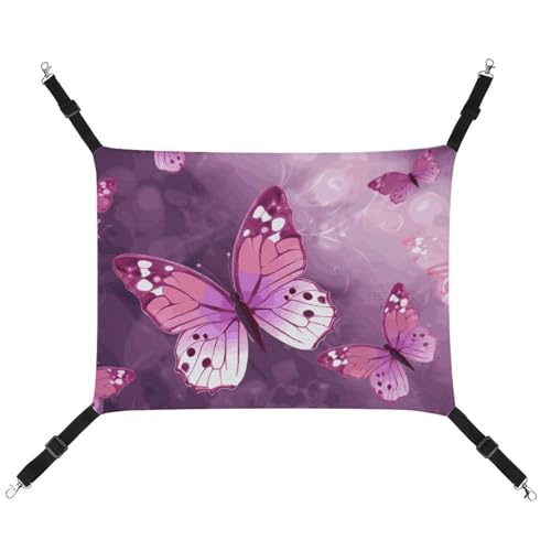 LMNGH Hängende Katzenhängematte, atmungsaktive Hängematte, ruhende Schlafunterlage für Katzen, verstellbar, Schmetterlingsdruck, Katzenbett, Haustierhängematte LMNGH Hängende Katzenhängematte, atmungsaktive Hängematte, ruhende Schlafunterlage für Katzen, verstellbar, Schmetterlingsdruck, Katzenbett, Haustierhängematte von LMNGH