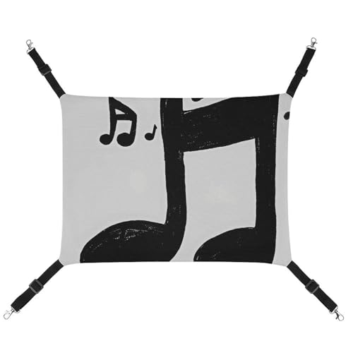 LMNGH Hängende Katzenhängematte, atmungsaktive Hängematte, ruhende Schlafunterlage für Katzen, verstellbar, Schwarz und Weiß, Musiknoten, bedruckt, Katzenbett, Haustierhängematte LMNGH Hängende Katzenhängematte, atmungsaktive Hängematte, ruhende Schlafunterlage für Katzen, verstellbar, Schwarz und Weiß, Musiknoten, bedruckt, Katzenbett, Haustierhängematte von LMNGH