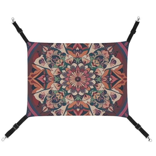 LMNGH Hängende Katzenhängematte, atmungsaktive Hängematte, ruhende Schlafunterlage für Katzen, verstellbar, Vintage-Mandala-Druck, Katzenbett, Haustierhängematte LMNGH Hängende Katzenhängematte, atmungsaktive Hängematte, ruhende Schlafunterlage für Katzen, verstellbar, Vintage-Mandala-Druck, Katzenbett, Haustierhängematte von LMNGH