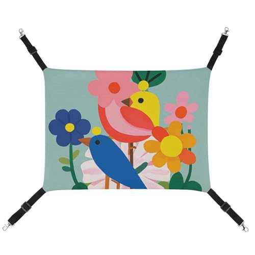 LMNGH Hängende Katzenhängematte, atmungsaktive Hängematte, ruhende Schlafunterlage für Katzen, verstellbar, bunte Blumen, Vogel bedruckt, Katzenbett, Haustierhängematte LMNGH Hängende Katzenhängematte, atmungsaktive Hängematte, ruhende Schlafunterlage für Katzen, verstellbar, bunte Blumen, Vogel bedruckt, Katzenbett, Haustierhängematte von LMNGH