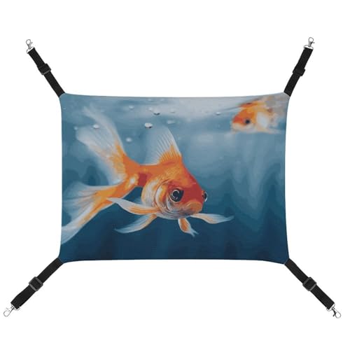 LMNGH Hängende Katzenhängematte, atmungsaktive Hängematte, ruhende Schlafunterlage für Katzen, verstellbar, mit Fisch bedruckt, Katzenbett, Haustierhängematte LMNGH Hängende Katzenhängematte, atmungsaktive Hängematte, ruhende Schlafunterlage für Katzen, verstellbar, mit Fisch bedruckt, Katzenbett, Haustierhängematte von LMNGH