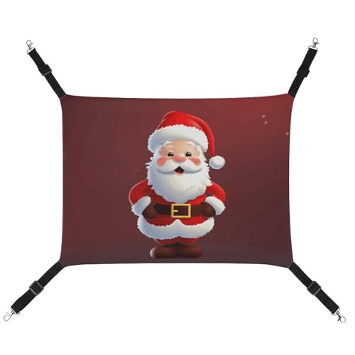LMNGH Hängende Katzenhängematte, atmungsaktive Hängematte, ruhende Schlafunterlage für Katzen, verstellbar, niedlich, Weihnachtsmann, bedruckt, Katzenbett, Haustierhängematte LMNGH Hängende Katzenhängematte, atmungsaktive Hängematte, ruhende Schlafunterlage für Katzen, verstellbar, niedlich, Weihnachtsmann, bedruckt, Katzenbett, Haustierhängematte von LMNGH