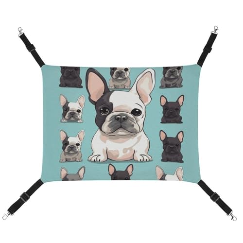 LMNGH Hängende Katzenhängematte, atmungsaktive Hängematte, ruhende Schlafunterlage für Katzen, verstellbar, niedlich, französische Bulldogge, bedrucktes Katzenbett, Haustierhängematte LMNGH Hängende Katzenhängematte, atmungsaktive Hängematte, ruhende Schlafunterlage für Katzen, verstellbar, niedlich, französische Bulldogge, bedrucktes Katzenbett, Haustierhängematte von LMNGH