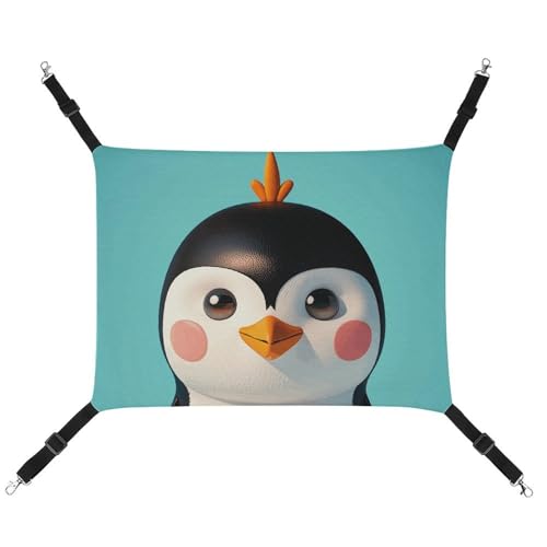 LMNGH Hängende Katzenhängematte, atmungsaktive Hängematte, ruhende Schlafunterlage für Katzen, verstellbar, niedlicher Pinguinkopf, bedruckt, Katzenbett, Haustierhängematte LMNGH Hängende Katzenhängematte, atmungsaktive Hängematte, ruhende Schlafunterlage für Katzen, verstellbar, niedlicher Pinguinkopf, bedruckt, Katzenbett, Haustierhängematte von LMNGH