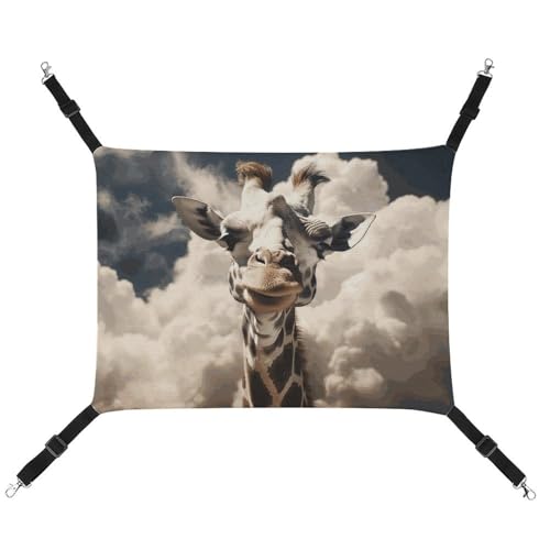 LMNGH Hängende Katzenhängematte, atmungsaktive Hängematte, ruhende Schlafunterlage für Katzen, verstellbare Giraffe in den Wolken, bedrucktes Katzenbett, Haustierhängematte LMNGH Hängende Katzenhängematte, atmungsaktive Hängematte, ruhende Schlafunterlage für Katzen, verstellbare Giraffe in den Wolken, bedrucktes Katzenbett, Haustierhängematte von LMNGH