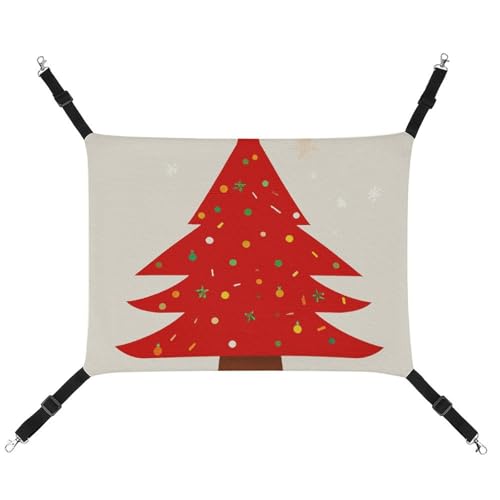 LMNGH Hängende Katzenhängematte, atmungsaktive Hängematte, ruhende Schlafunterlage für Katzen, verstellbarer Weihnachtsbaum, rot bedruckt, Katzenbett, Haustierhängematte LMNGH Hängende Katzenhängematte, atmungsaktive Hängematte, ruhende Schlafunterlage für Katzen, verstellbarer Weihnachtsbaum, rot bedruckt, Katzenbett, Haustierhängematte von LMNGH