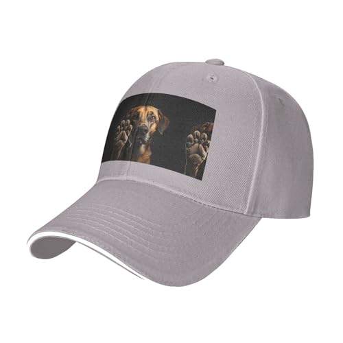 Baseballkappe für Hunde und Frauen, mit verstellbarem Kopfband, Grau, Einheitsgröße Baseballkappe für Hunde und Frauen, mit verstellbarem Kopfband, Grau, Einheitsgröße von LMNUDS